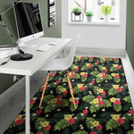 Tropical Hibiscus Aloha Pattern Print Area Rug