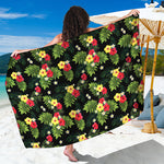 Tropical Hibiscus Aloha Pattern Print Beach Sarong Wrap