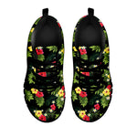 Tropical Hibiscus Aloha Pattern Print Black Sneakers