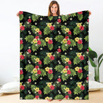 Tropical Hibiscus Aloha Pattern Print Blanket