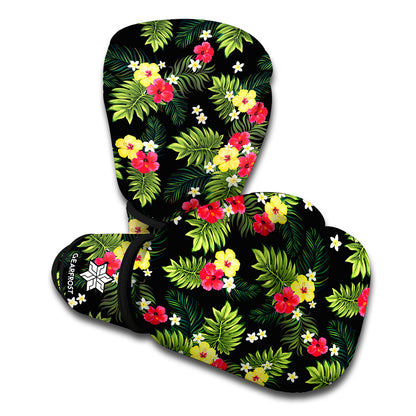Tropical Hibiscus Aloha Pattern Print Boxing Gloves