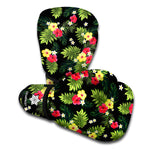 Tropical Hibiscus Aloha Pattern Print Boxing Gloves