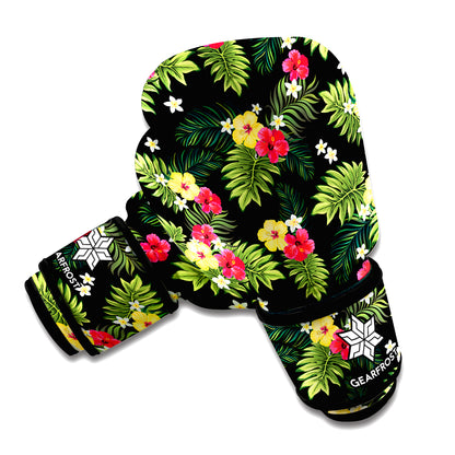 Tropical Hibiscus Aloha Pattern Print Boxing Gloves
