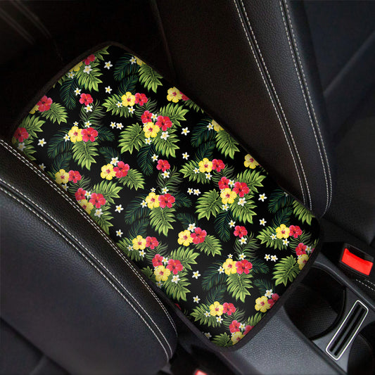 Tropical Hibiscus Aloha Pattern Print Car Center Console Cover
