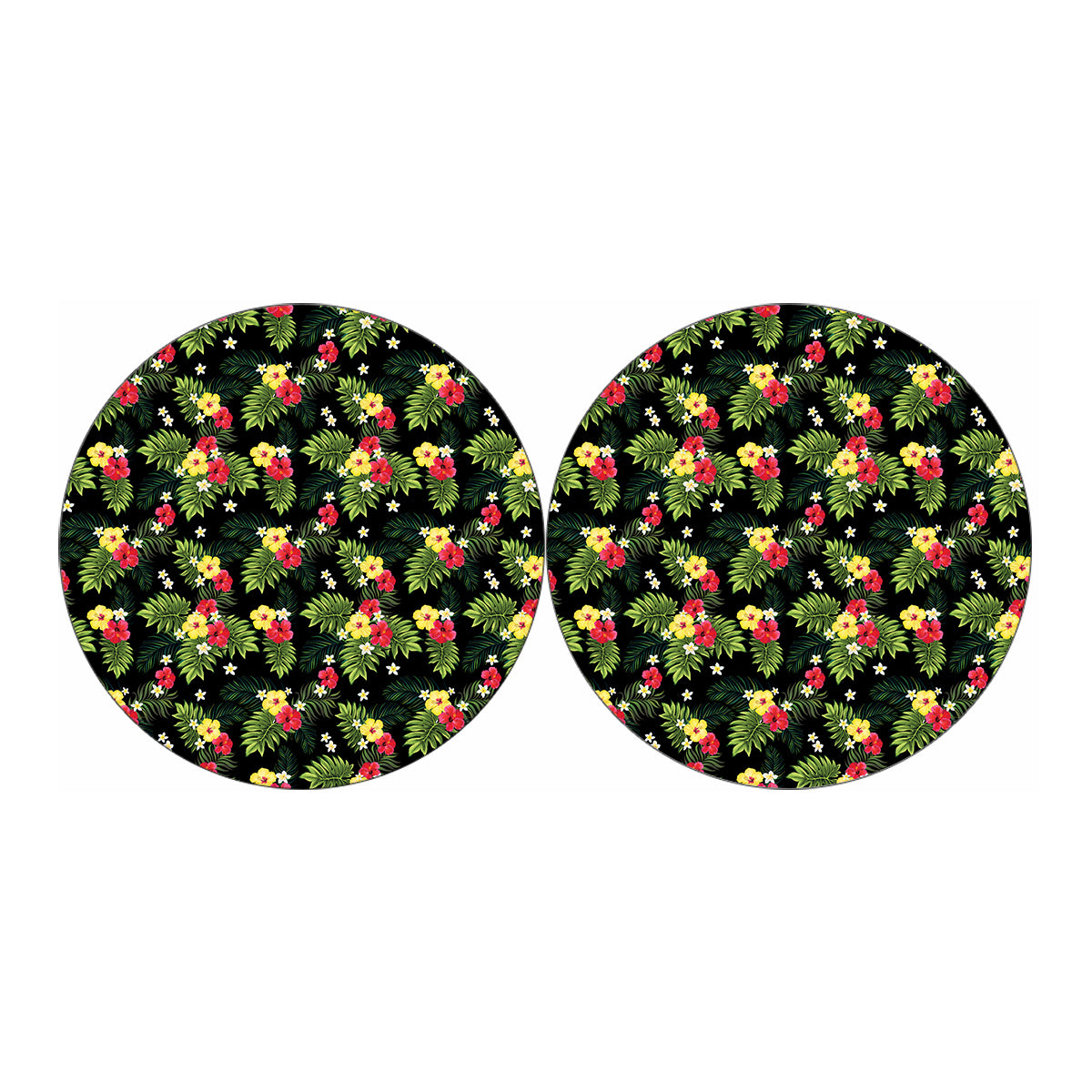 Tropical Hibiscus Aloha Pattern Print Car Coasters