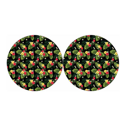 Tropical Hibiscus Aloha Pattern Print Car Coasters
