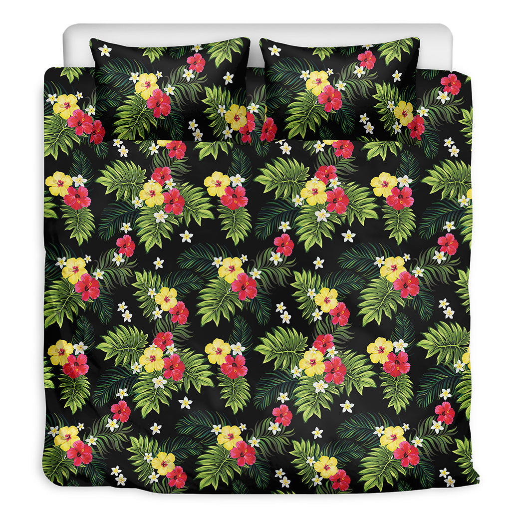 Tropical Hibiscus Aloha Pattern Print Duvet Cover Bedding Set