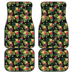 Tropical Hibiscus Aloha Pattern Print Front and Back Car Floor Mats