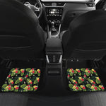 Tropical Hibiscus Aloha Pattern Print Front and Back Car Floor Mats