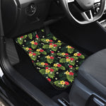 Tropical Hibiscus Aloha Pattern Print Front and Back Car Floor Mats