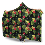 Tropical Hibiscus Aloha Pattern Print Hooded Blanket