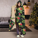 Tropical Hibiscus Aloha Pattern Print Hooded Blanket