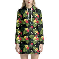 Tropical Hibiscus Aloha Pattern Print Pullover Hoodie Dress