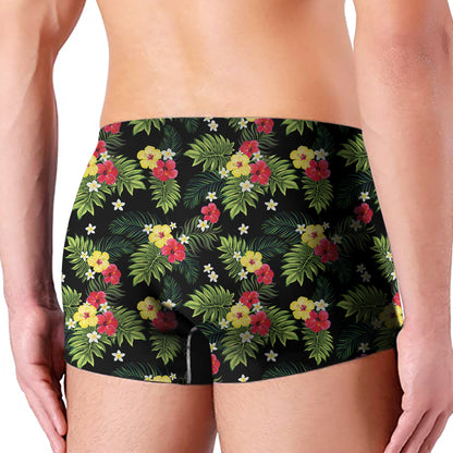 Tropical Hibiscus Aloha Pattern Print Men's Boxer Briefs