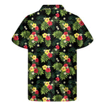 Tropical Hibiscus Aloha Pattern Print Men's Short Sleeve Shirt