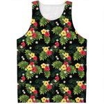 Tropical Hibiscus Aloha Pattern Print Men's Tank Top