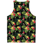 Tropical Hibiscus Aloha Pattern Print Men's Tank Top