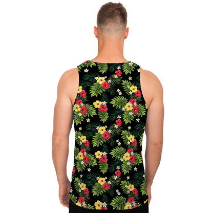 Tropical Hibiscus Aloha Pattern Print Men's Tank Top