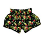 Tropical Hibiscus Aloha Pattern Print Muay Thai Boxing Shorts