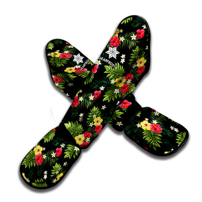 Tropical Hibiscus Aloha Pattern Print Muay Thai Shin Guard