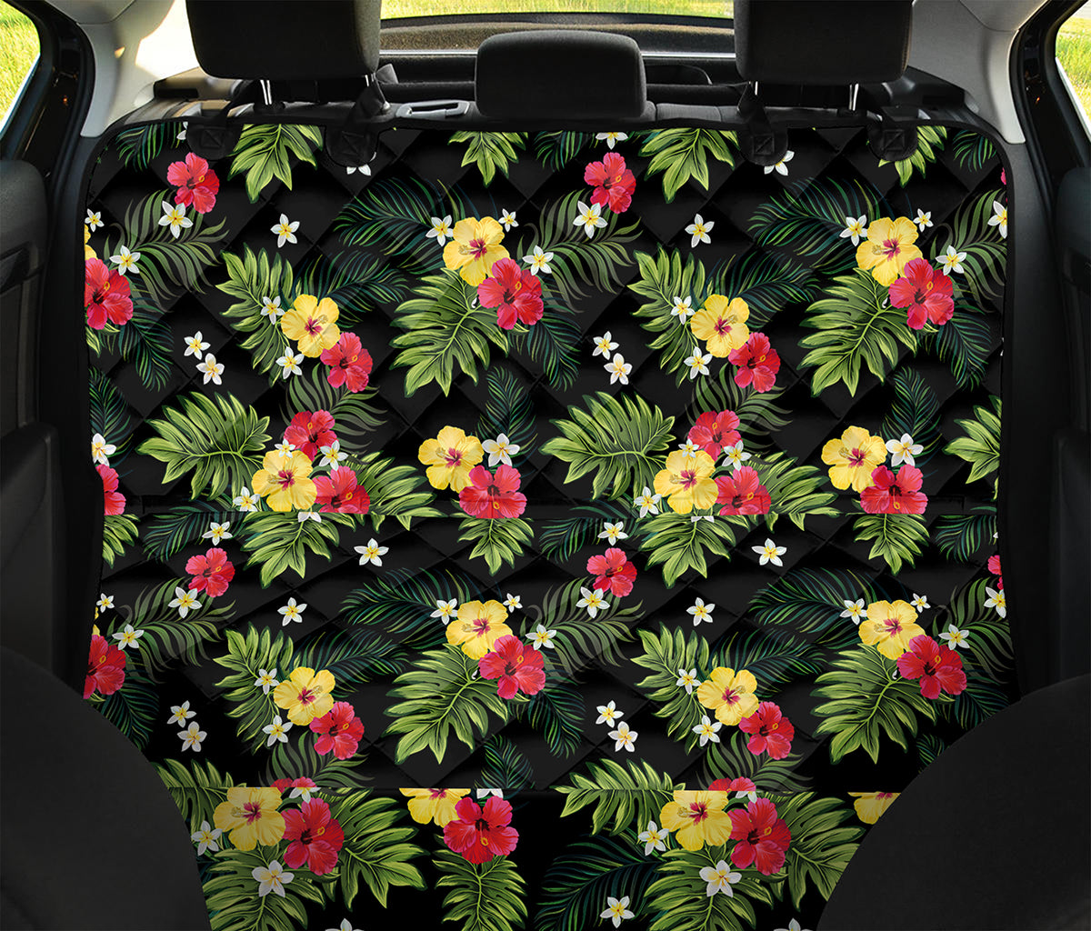 Tropical Hibiscus Aloha Pattern Print Pet Car Back Seat Cover