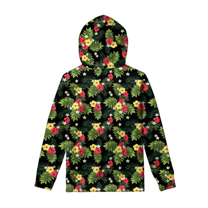 Tropical Hibiscus Aloha Pattern Print Pullover Hoodie