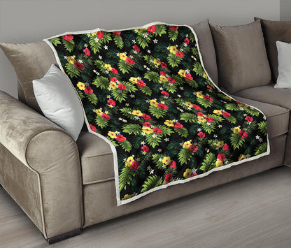Tropical Hibiscus Aloha Pattern Print Quilt