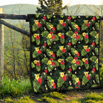Tropical Hibiscus Aloha Pattern Print Quilt