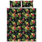 Tropical Hibiscus Aloha Pattern Print Quilt Bed Set