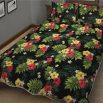 Tropical Hibiscus Aloha Pattern Print Quilt Bed Set