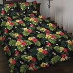 Tropical Hibiscus Aloha Pattern Print Quilt Bed Set