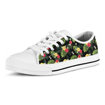 Tropical Hibiscus Aloha Pattern Print White Low Top Shoes