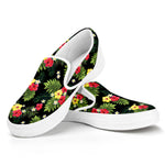 Tropical Hibiscus Aloha Pattern Print White Slip On Shoes