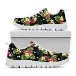 Tropical Hibiscus Aloha Pattern Print White Sneakers