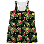 Tropical Hibiscus Aloha Pattern Print Women's Racerback Tank Top
