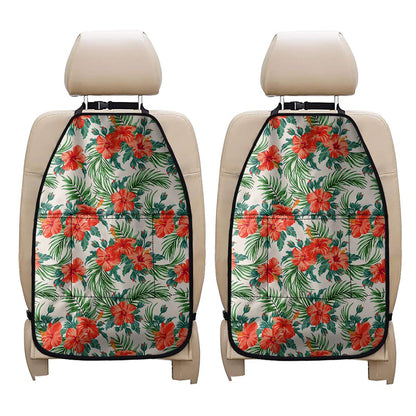 Tropical Hibiscus Blossom Pattern Print Car Seat Organizers