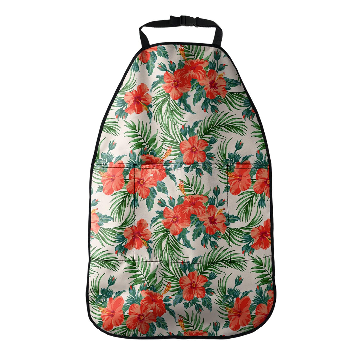 Tropical Hibiscus Blossom Pattern Print Car Seat Organizers