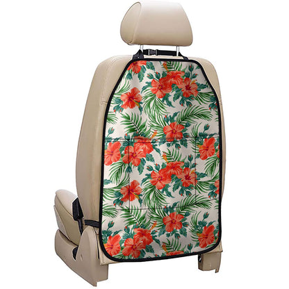 Tropical Hibiscus Blossom Pattern Print Car Seat Organizers