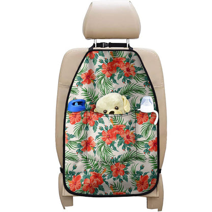 Tropical Hibiscus Blossom Pattern Print Car Seat Organizers