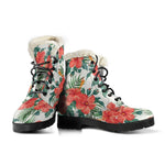 Tropical Hibiscus Blossom Pattern Print Comfy Boots GearFrost