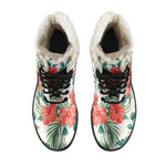 Tropical Hibiscus Blossom Pattern Print Comfy Boots GearFrost