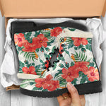 Tropical Hibiscus Blossom Pattern Print Comfy Boots GearFrost