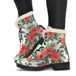 Tropical Hibiscus Blossom Pattern Print Comfy Boots GearFrost
