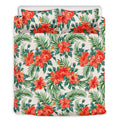 Tropical Hibiscus Blossom Pattern Print Duvet Cover Bedding Set