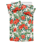 Tropical Hibiscus Blossom Pattern Print Duvet Cover Bedding Set