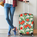 Tropical Hibiscus Blossom Pattern Print Luggage Cover