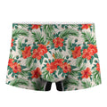 Tropical Hibiscus Blossom Pattern Print Men's Boxer Briefs