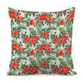 Tropical Hibiscus Blossom Pattern Print Pillow Cover