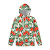 Tropical Hibiscus Blossom Pattern Print Pullover Hoodie