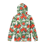 Tropical Hibiscus Blossom Pattern Print Pullover Hoodie